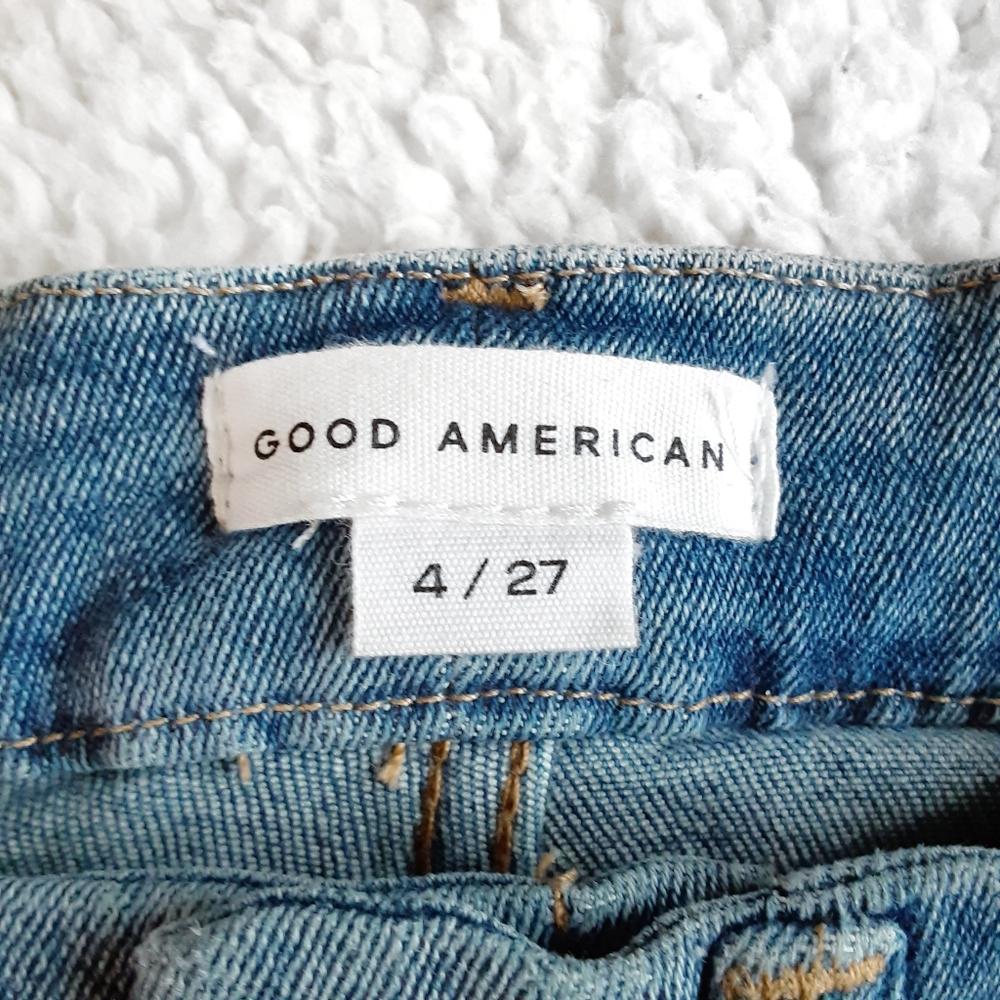 GOOD AMERICAN Good Legs High Rise Raw Hem Skinny Jeans Size 4 / 27 - Picture 6 of 7